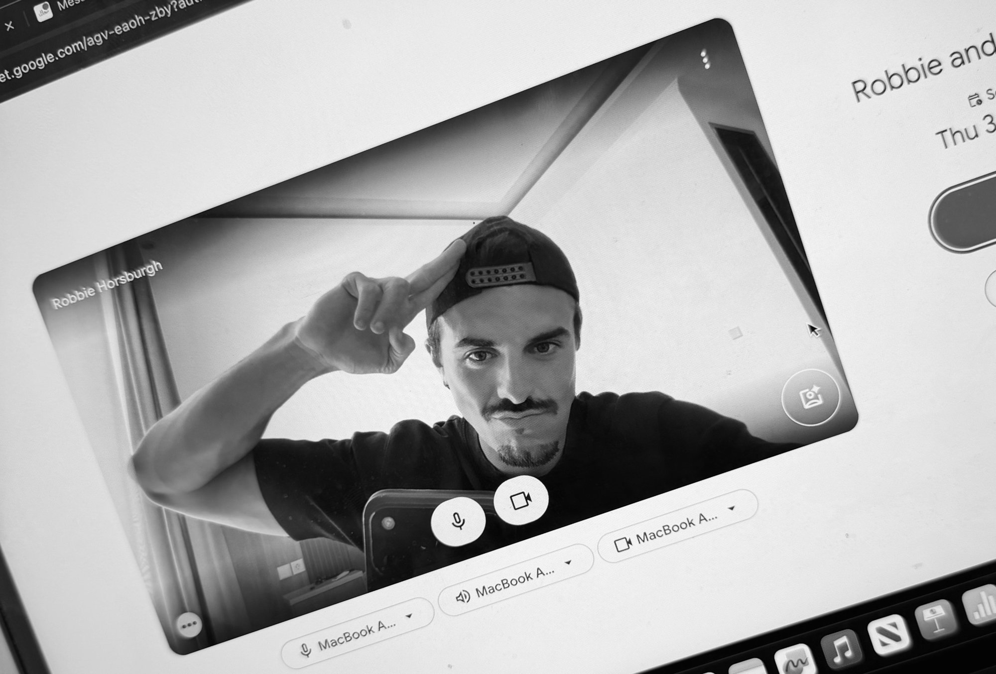 Robbie on a coaching video call